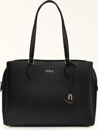 Furla Minerva Borsa Shopping Nero Nero Pelle Di Vitello Andromeda Donna