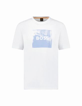 HUGO BOSS Mens Hugo Boss Regular Fit Graphic Print T-Shirt White - Size: 40