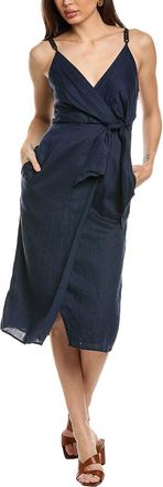 Reiss Esme Linen Tie Side Midi Dress