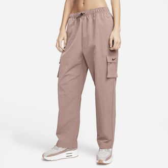 Nike Pantaloni cargo a vita alta in tessuto Nike Sportswear Essential - Donna - Viola