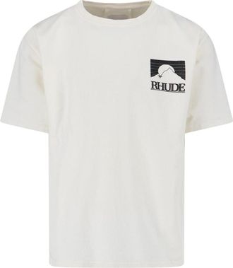 Rhude Minimalist White T-Shirt With Standard Crew Neckline