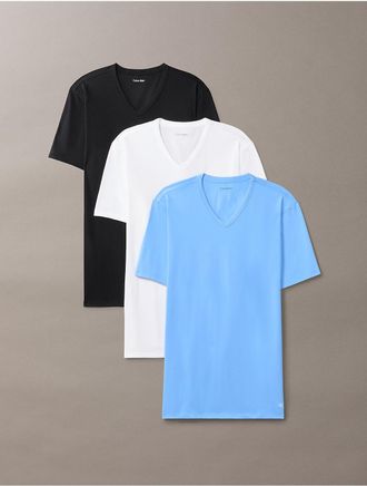 Calvin Klein Mens Cotton Stretch Blend 3-Pack Slim Fit V-Neck T-Shirt - Multi - XL