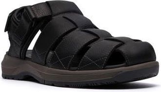 Clarks Guideview Cove Fisherman Sandal in Black Leather at Nordstrom Rack, Size 12