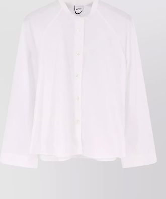 Aspesi cotton crew neck cropped shirt raglan sleeves