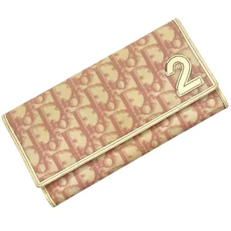 Dior Pink White Pvc Long Wallet (Bi-Fold) (Pre-Owned)