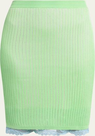 Versace Ribbed Lace Skirt