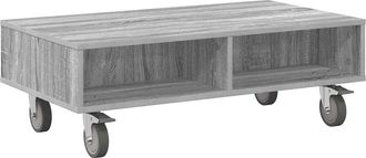 vidaXL Mesa Lateral Con Ruedas Gris Sonoma 90 X 50 X 30 Cm Vidaxl