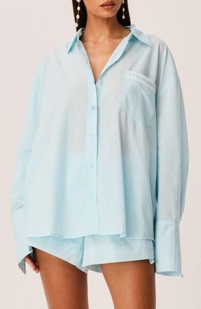SNDYS Amren Cotton Shirt in Light Blue at Nordstrom, Size X-Small