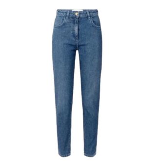Elisabetta Franchi Glitterende Pailletten Denim Slim Fit Broek - Dames - Slim Fit Jeans - Blauw - W27 - Denim - Jeans