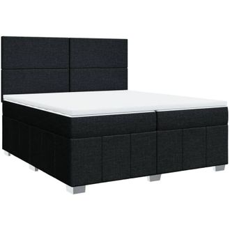 vidaXL Vidaxl - Cama Box Spring Con Colch&oacute;n Tela Negro 200x200 Cm