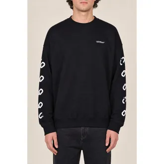 Off-white Mens Black Cotton Crewneck Sweater, Size L