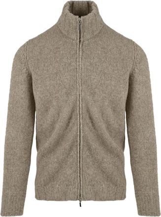 FILIPPO DE LAURENTIIS Heren Cardigan met Volledige Rits in Beige - Heren - Vesten - Beige - L - Truien & Vesten