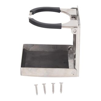 Infinite Soporte Plegable Para Vasos Acero Inoxidable Marino, Ajustable 53-80mm, Antioxidante - Ideal Para Barco, Autocaravana Y Cami&oacute;n