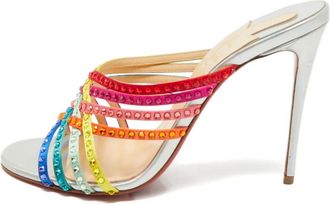 Christian Louboutin Sandali Marthastrass con cristalli - Argento