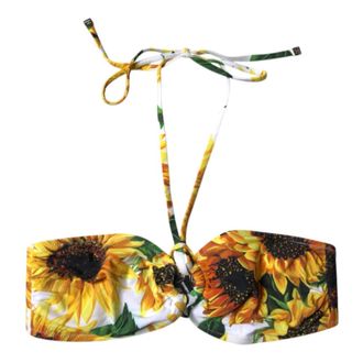 Dolce & Gabbana Bikinis, female, Multicolor, Size: XS Floral Halter Bikini Top