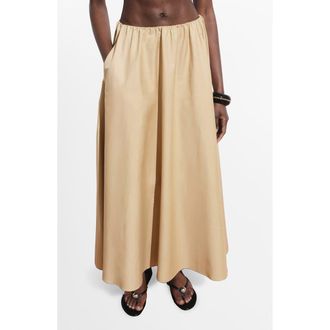Mango Cotton Blend Maxi Skirt in Beige at Nordstrom Rack, Size Large