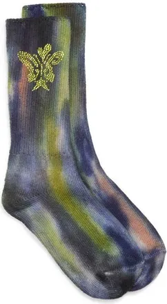 Collina Strada Print Organic Cotton Blend Crew Socks in Sky Aurora at Nordstrom