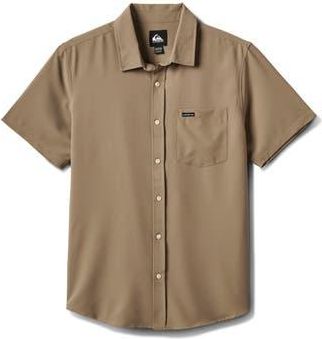 Quiksilver Allport Classic Short Sleeve Performance Button-Up Shirt in Fallen Rock at Nordstrom Rack, Size Xx-Large