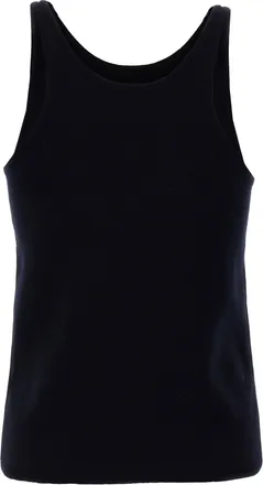 Max Mara Stretch Wool Knit Tank Top - Black