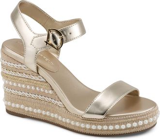 Karl Lagerfeld Calzona Espadrille Wedge Sandal in White Gold at Nordstrom Rack, Size 7.5