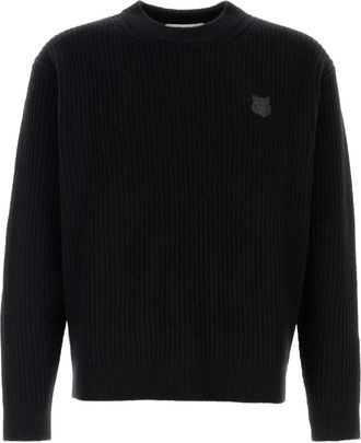Maison Kitsuné Fox Head Wool Ribbed Jumper