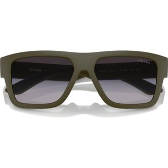 Prada 56mm Square Sunglasses in Grey Flash at Nordstrom