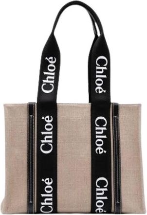 Chlo&eacute; Pre-owned Woody Tote Bag - Dames - Vintage Shopper - Beige - ONE Size - Vintage