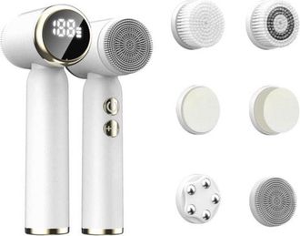 OEM Cepillo El&eacute;ctrico De Limpieza Facial Con 5 Cabezales Resistentes Al Agua - Recargable, Para Limpieza Profunda Y Masaje Facial