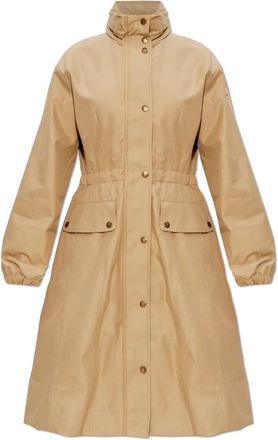 Moncler Rhododendron Hooded Long Parka - Dames - Trenchcoats - Beige - S - Katoen - Jassen