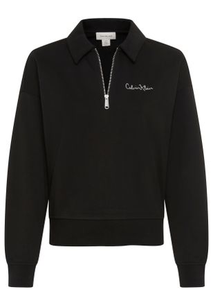 Calvin Klein Jeans Sweatshirt CALVIN KLEIN JEANS, Damen, Gr. XXL (46), schwarz, Sweatware, Obermaterial: 86% Baumwolle, 14% Polyester, unifarben, regular fit normal, Run