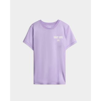 Salt Life Salt Badge Performance Short Sleeve Tee in Pale Lavender Heather at Nordstrom, Size X-Large