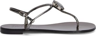Giuseppe Zanotti Anthonia thong sandals - women - Leather/Polyurethane/Fabric - 35.5 - Grey