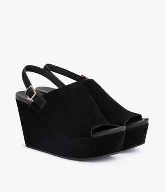 Pedro Garcia Slingback wedge clog in black suede | Dirac | Spring Summer 26 |PEDRO GARCIA