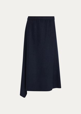 Lafayette 148 New York Reversible Flared Wool-Cashmere Maxi Skirt