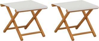 vidaXL Silla De Terraza 2 Pcs Madera De Eucalipto Maciza Crema Vidaxl