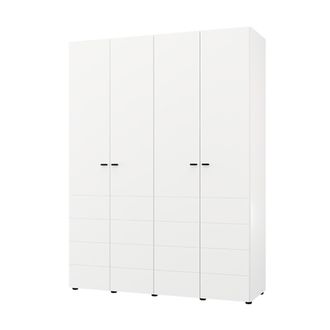 Dmora Armario Grande Soris, Guarda Ropa Habitaci&oacute;n, 2 Estantes, 4 Compartimentos, 155x208h Cm Blanco Mate