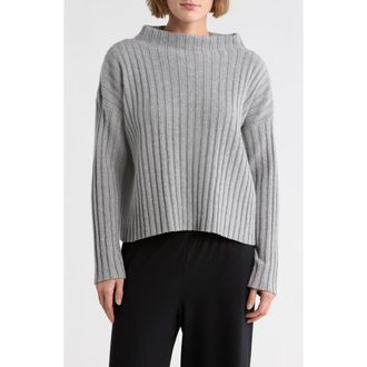 Eileen Fisher Funnel Neck Wool & Cashmere Sweater in Dark Pearl at Nordstrom Rack, Size Small