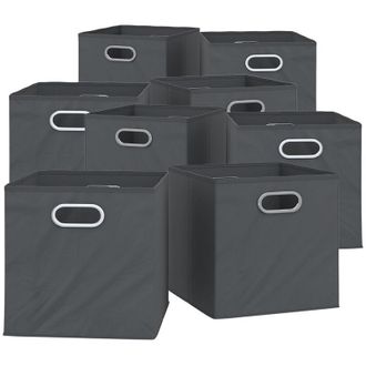 Vicco Caja Plegable, Antracita, 30 X 30 Cm Juego De 8