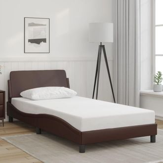 vidaXL Estructura De Cama Sin Colch&oacute;n Cuero Sint&eacute;tico Marr&oacute;n 100x200cm Vidaxl