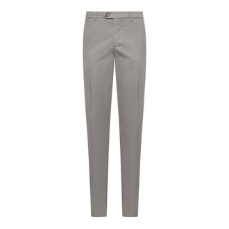 Brunello Cucinelli Suit Trousers, male, Green, M, Green Cotton Gabardine Trousers