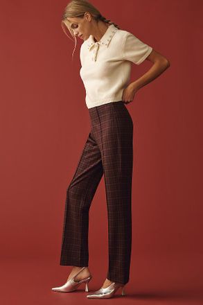 Maeve The Poppy Full-Length Plaid Pull-On Pants by Maeve