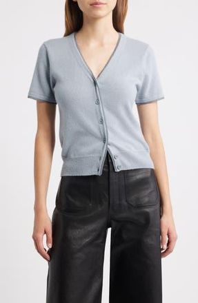 Frame Denim The Cashmere Mesh Trim Cardigan in Grey Blue at Nordstrom Rack, Size X-Small