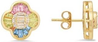 Queen Jewels Pastel Clover Stud Earrings in Gold at Nordstrom Rack