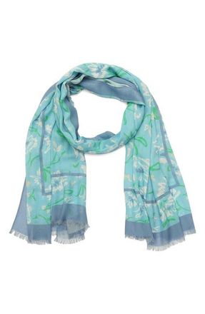 Kate Spade New York lively garden oblong scarf in Pristine Pool at Nordstrom