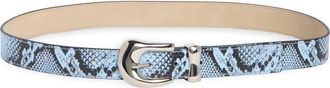 Steve Madden Snakeskin Embossed Faux Leather Belt in Light Blue at Nordstrom Rack, Size X-Large