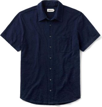 Taylor Stitch The Short Sleeve California in Rinsed Indigo Slub