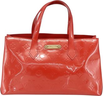 Louis Vuitton Wilshire Monogram Vernis Orange Patent_Leather Handbag (Pre-Owned)