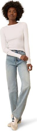 Pact Perfect Rib Long Sleeve Tee in White at Nordstrom, Size Medium