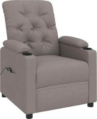 vidaXL Sill&oacute;n Reclinable El&eacute;ctrico Tela Gris Taup&eacute; Vidaxl