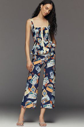 Maeve The Colette Magic Fabric Crop Wide-Leg Pants by Maeve